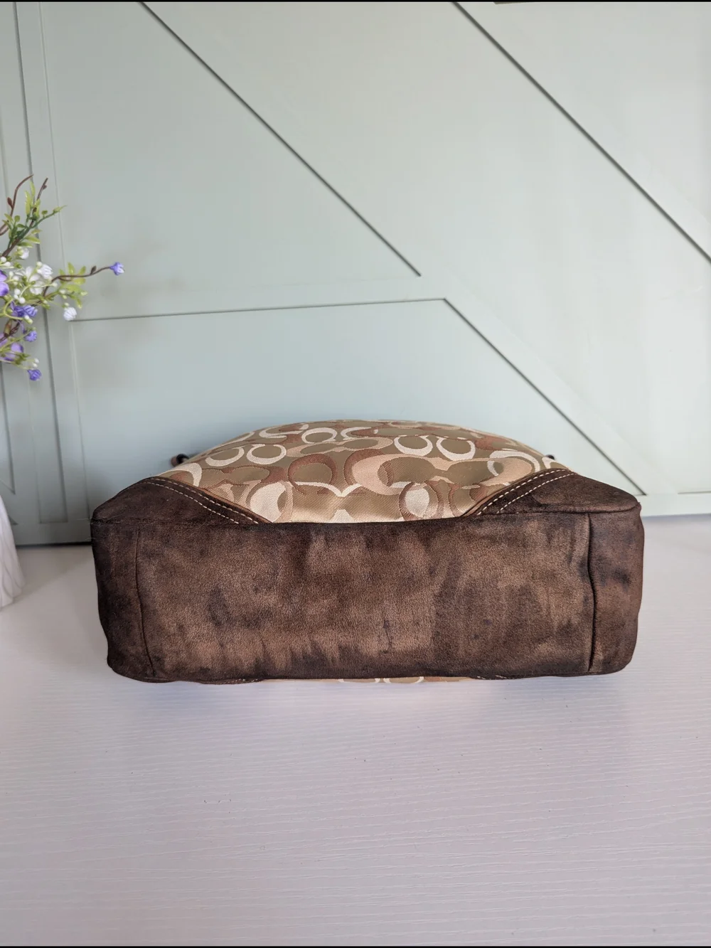 Coach Signature Jacquard Hobo Bag in Khaki/Tan